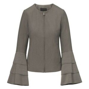 NWT Banana Republic gray tiered sleeve zipper jacket